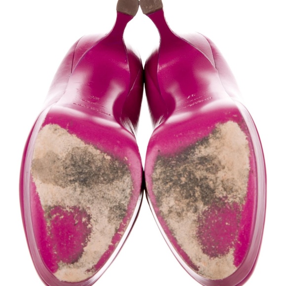Magenta leather Yves Saint Laurent platform pumps - Picture 6 of 6